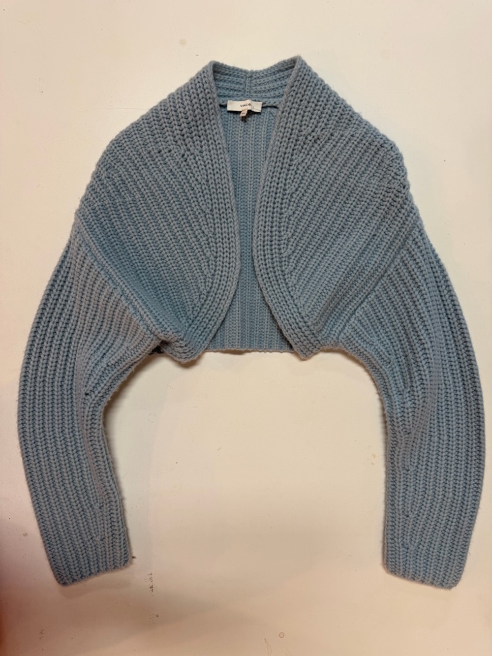 Vince Powder Blue Cropped Knit Shrug